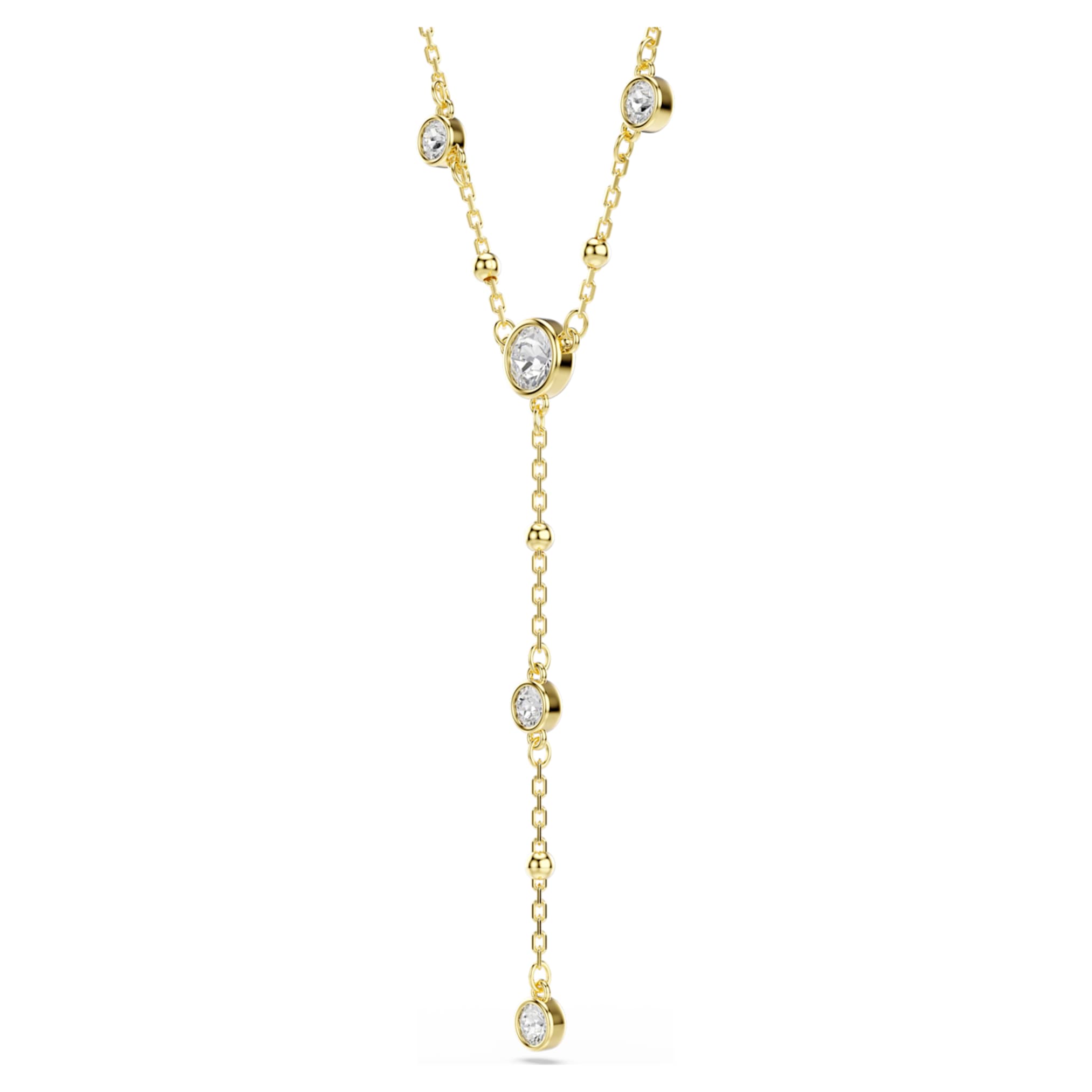 Swarovski Imber y necklace Round cut, White, 18K gold finish
