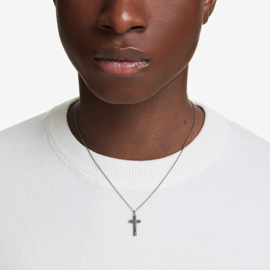 Swarovski Insigne pendant Pavé, Cross, White, Rhodium plated