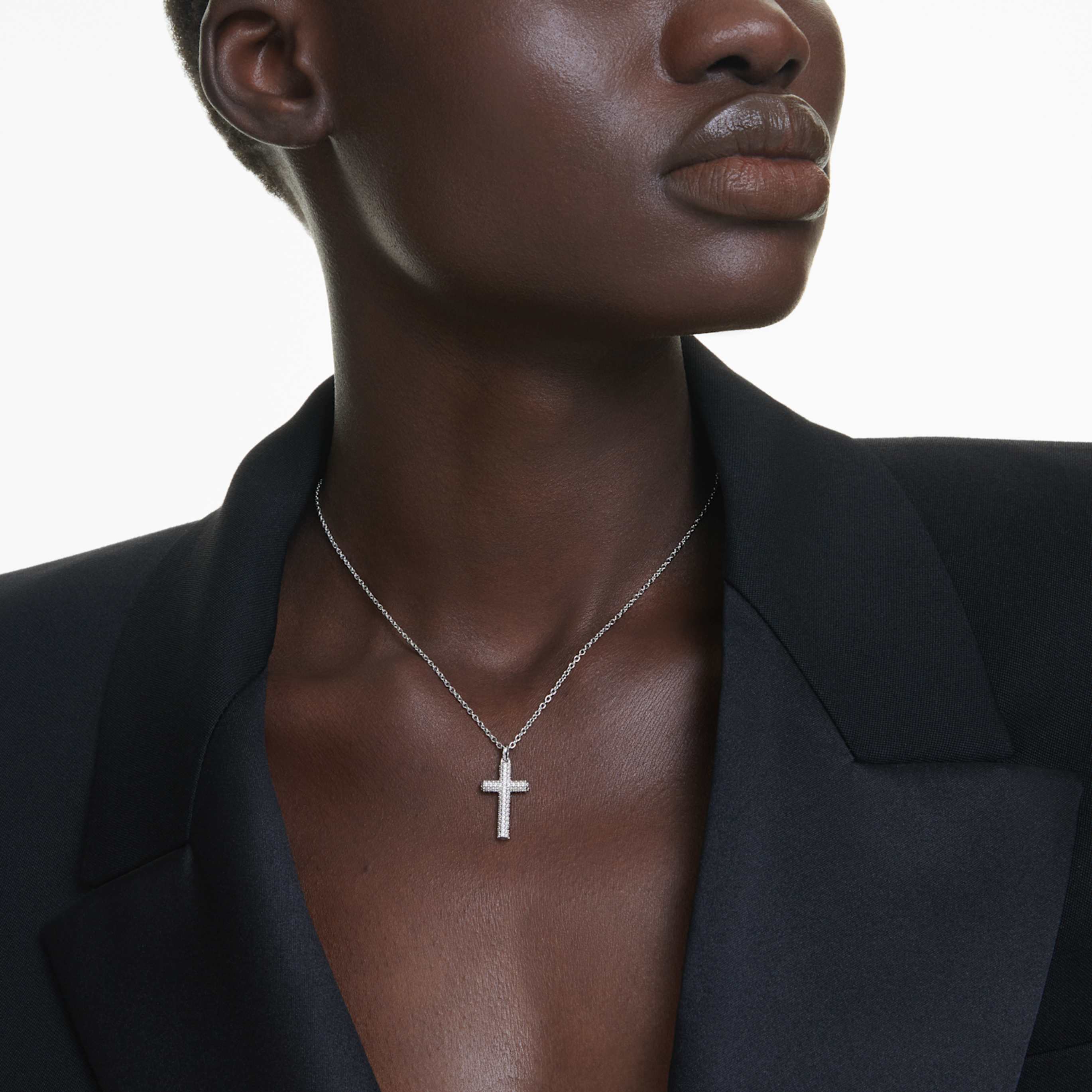 Swarovski Insigne pendant Cross, White, 18K rose gold finish