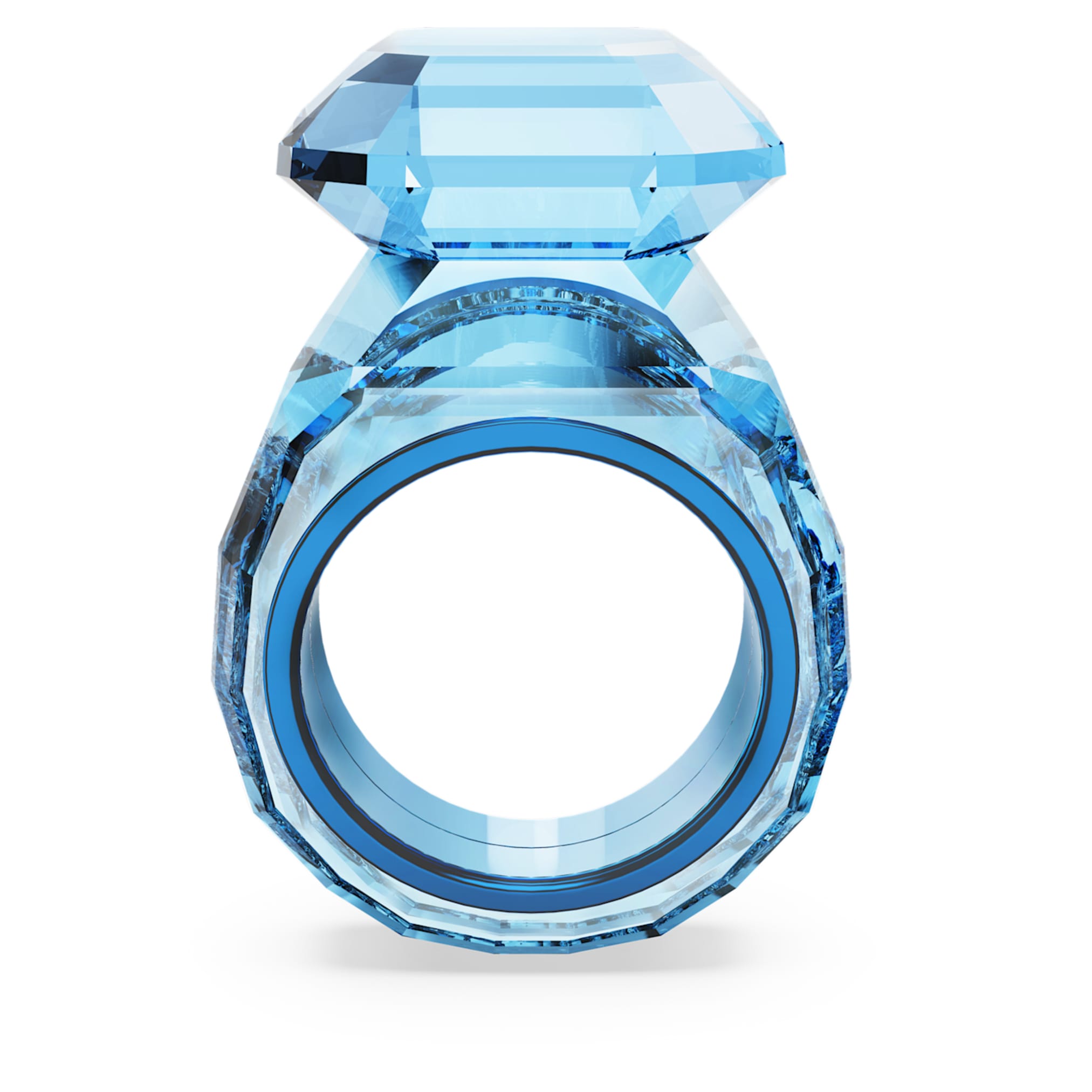 Swarovski Lucent cocktail ring Octagon cut, Blue