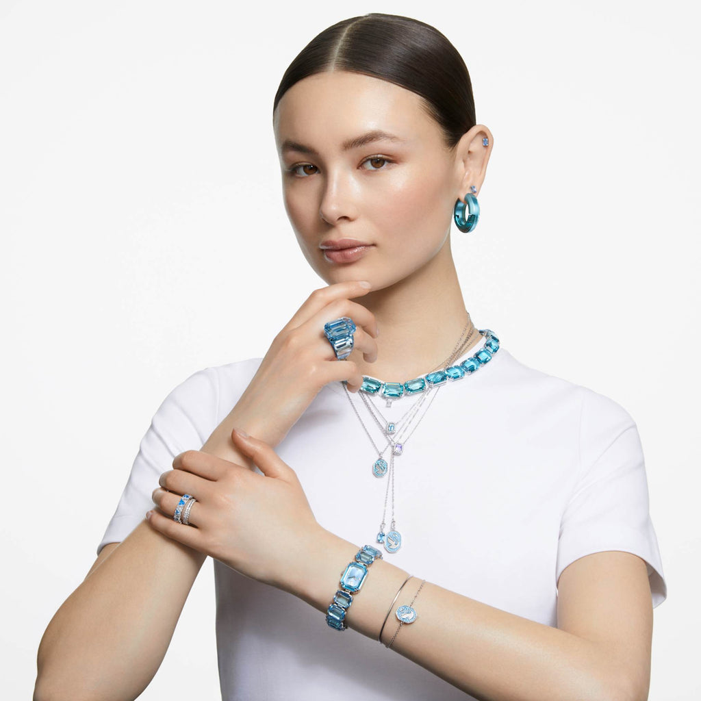 Swarovski Lucent cocktail ring Octagon cut, Blue