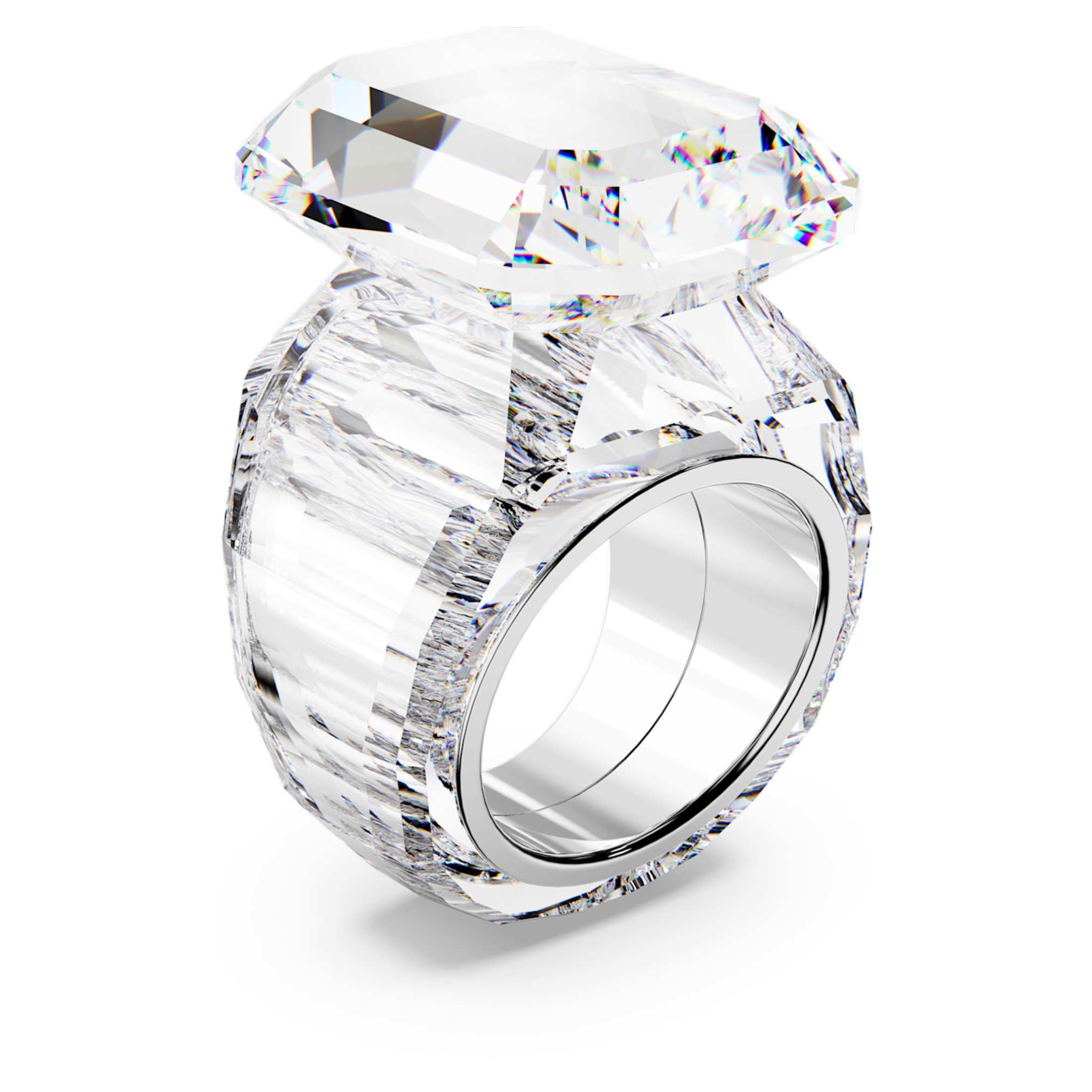 Swarovski Lucent cocktail ring Octagon cut, White