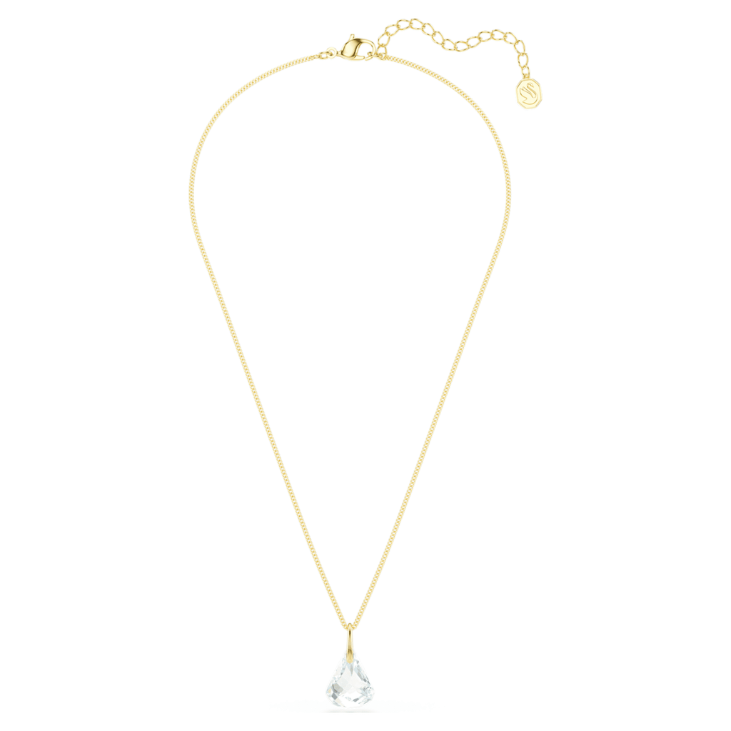 Swarovski Lunar pendant Oval cut, White, 18K gold finish