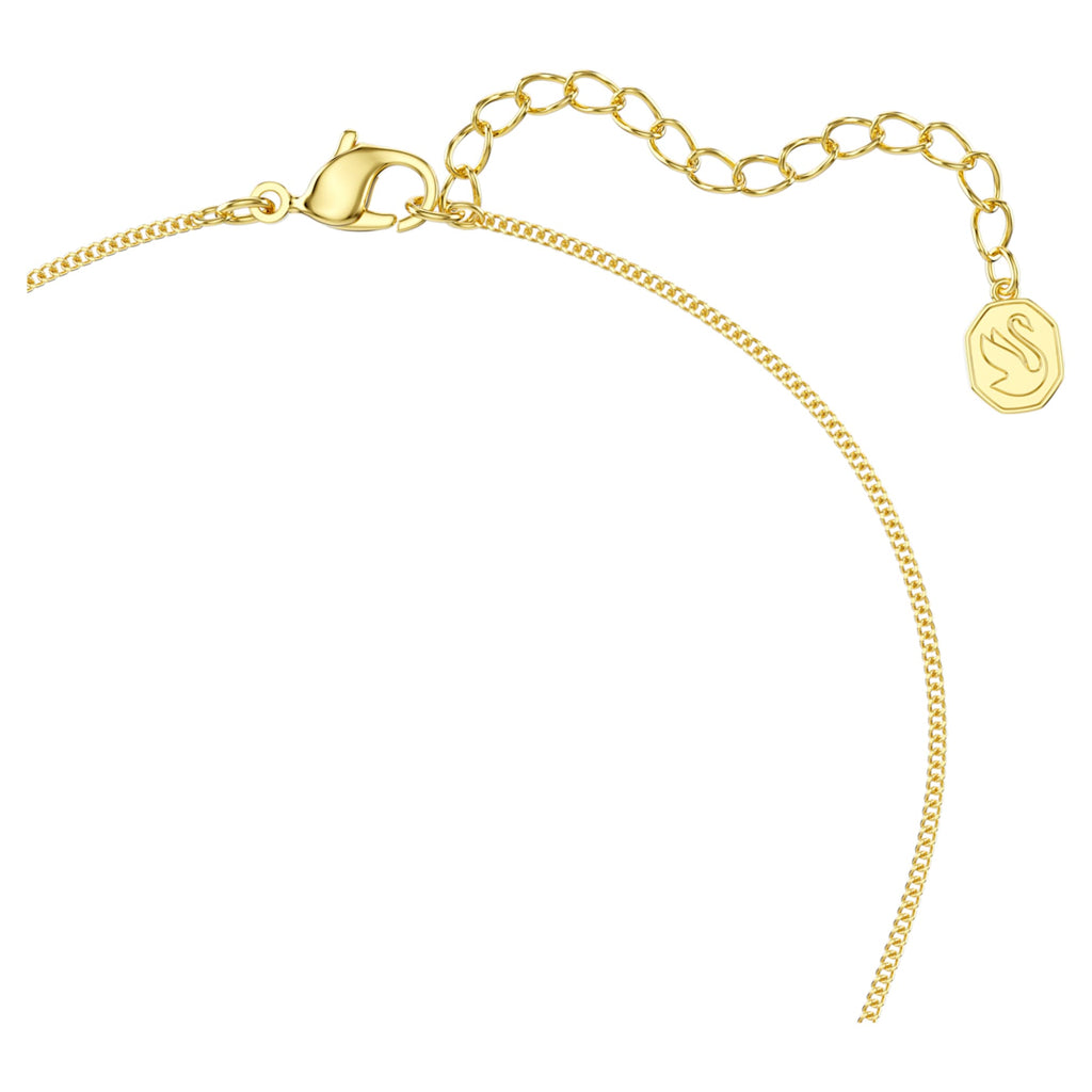 Swarovski Lunar pendant Oval cut, White, 18K gold finish