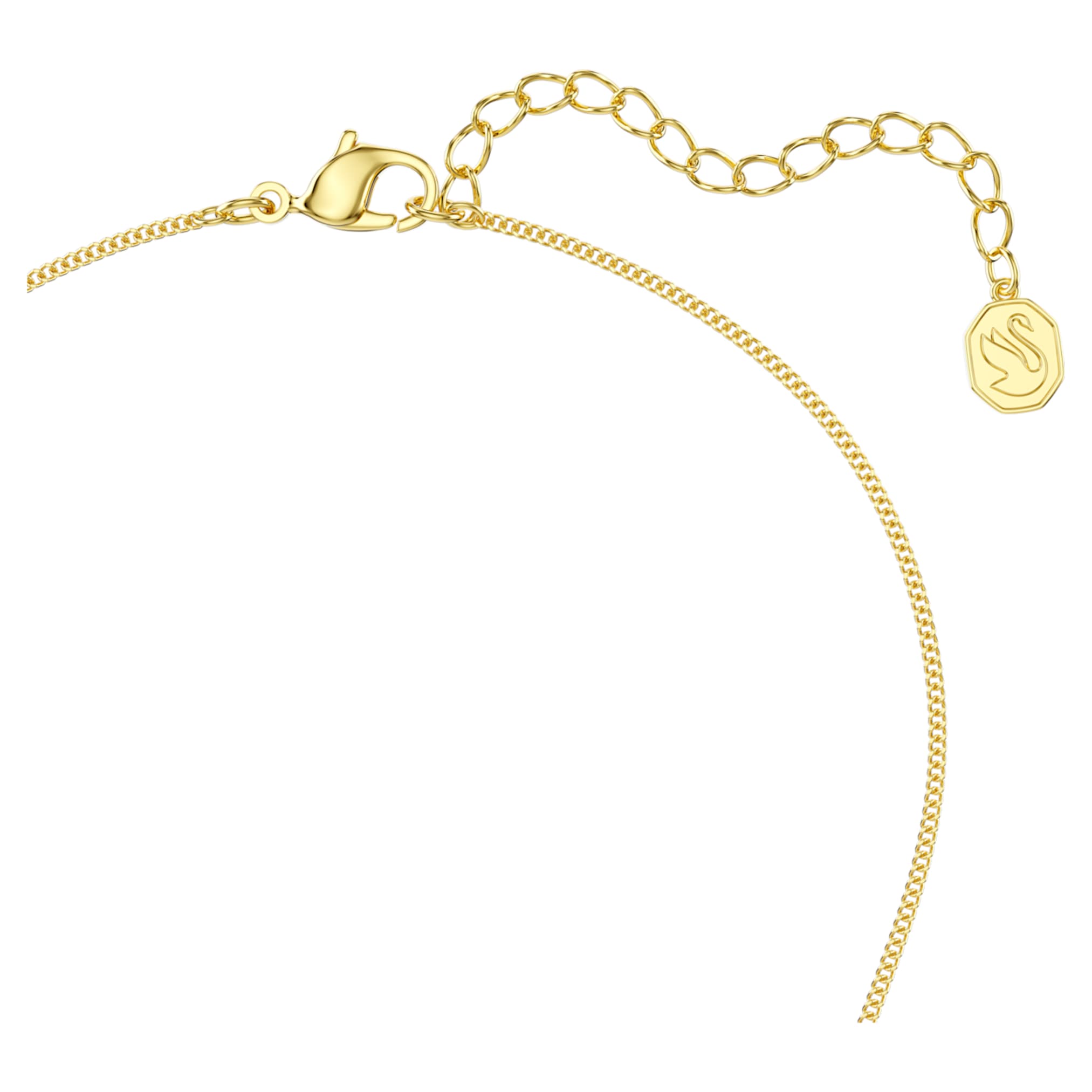 Swarovski Lunar pendant Oval cut, White, 18K gold finish