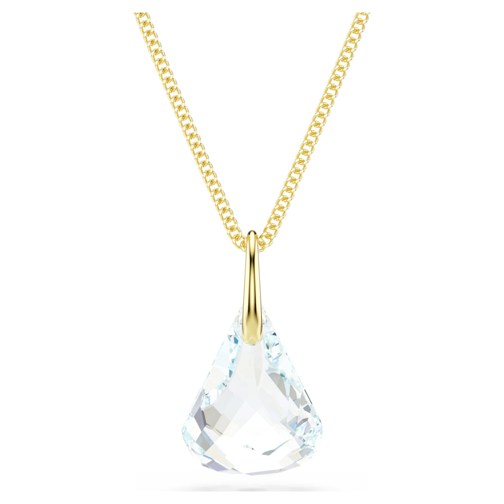 Swarovski Lunar pendant Oval cut, White, 18K gold finish