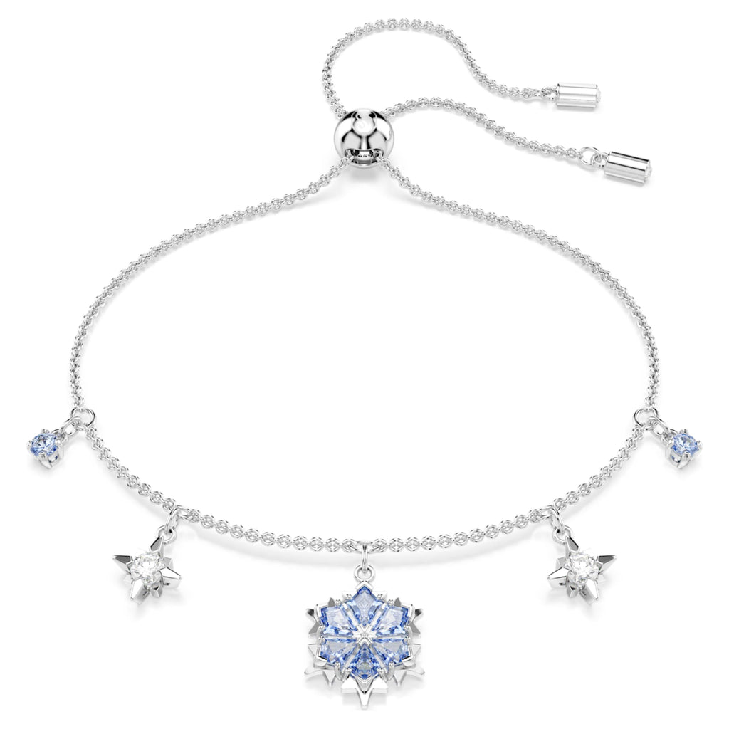 Swarovski Magic bracelet Snowflake, Blue, Rhodium plated