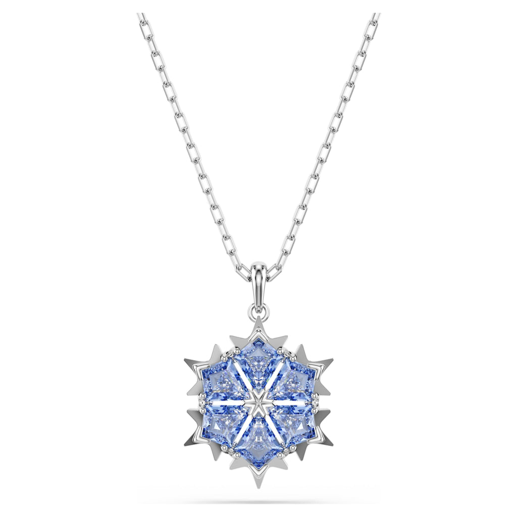 Swarovski Magic set Snowflake, Blue, Rhodium plated