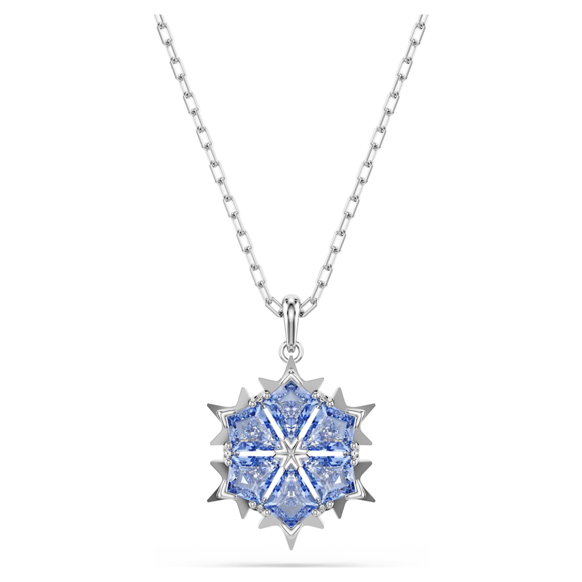 Swarovski Magic set Snowflake, Blue, Rhodium plated