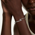 Swarovski Matrix bangle Round cut, White, Rhodium plated
