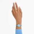 Swarovski Matrix bangle watch Swiss Made, Crystal bracelet, Green, Champagne gold-tone finish
