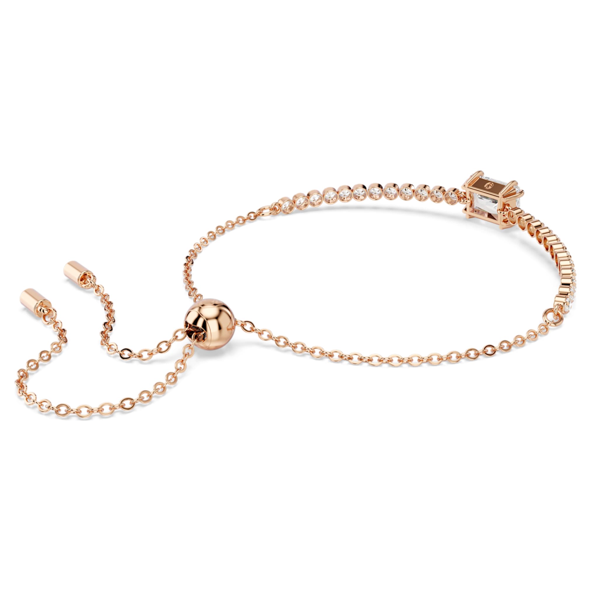 Swarovski Matrix bracelet Mixed cuts, White, 18K rose gold finish
