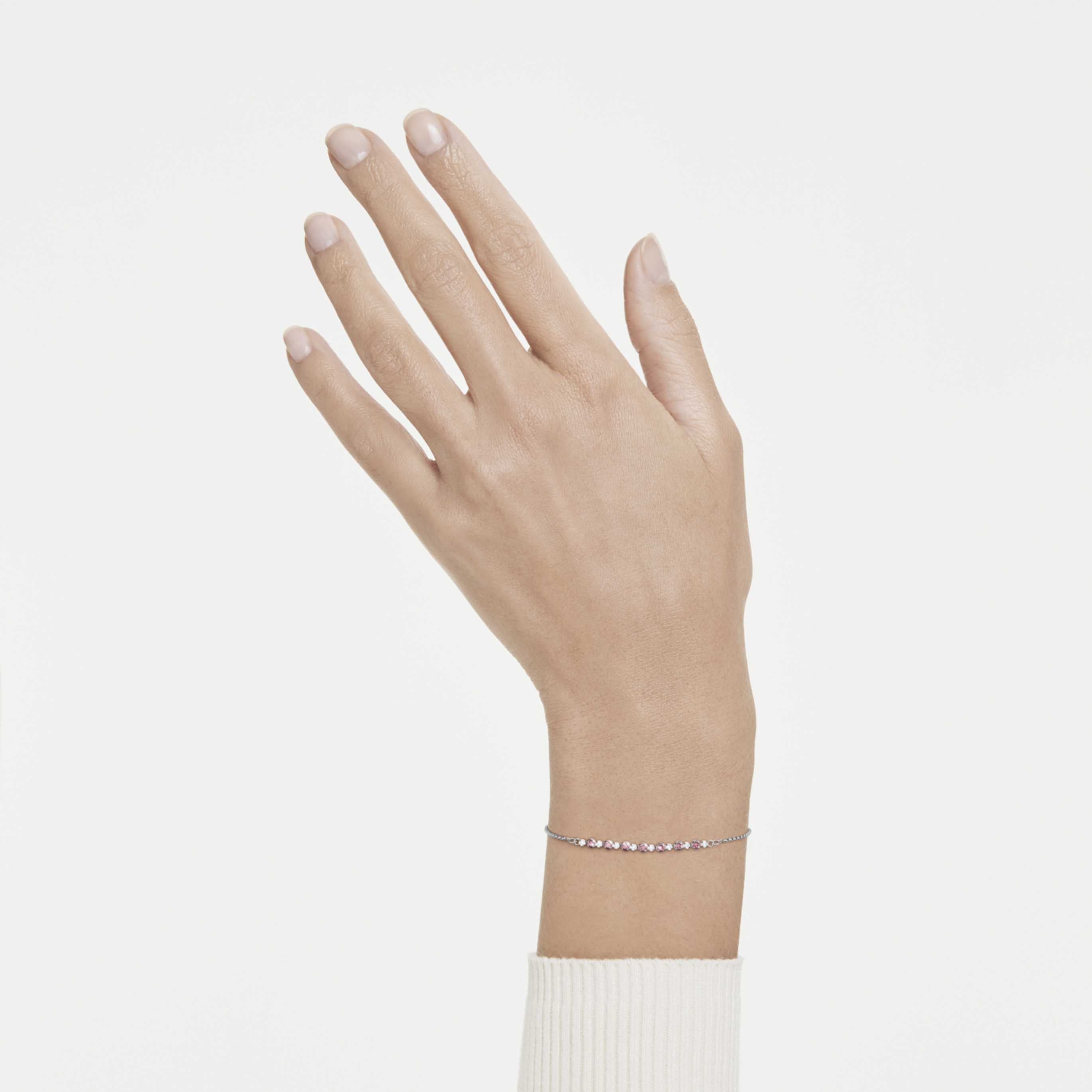Swarovski Matrix bracelet Round cut, Green, Rhodium plated