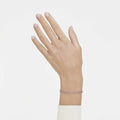 Swarovski Matrix bracelet Round cut, White, 18K rose gold finish