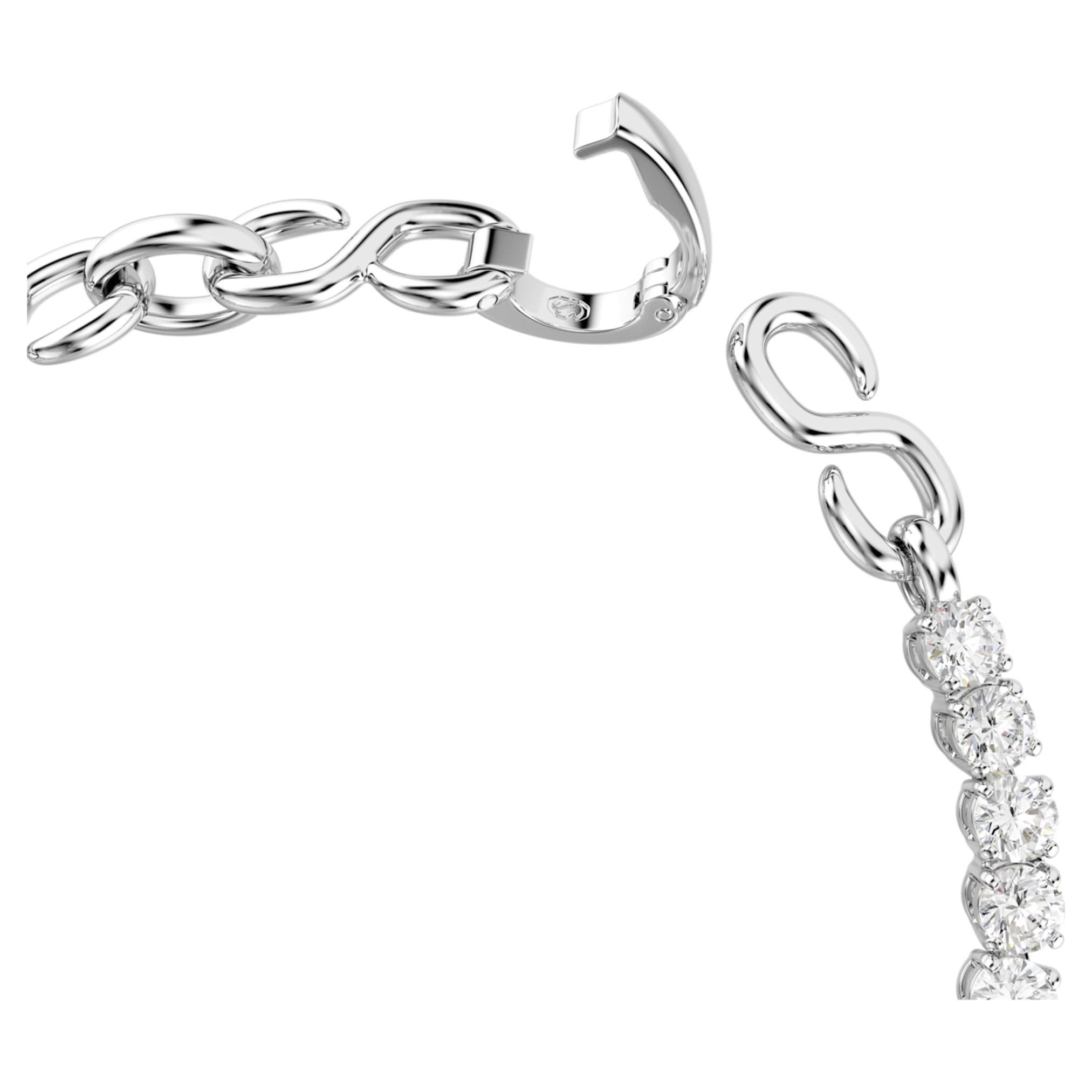 Swarovski Matrix bracelet Round cut, White, Rhodium plated