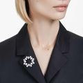 Swarovski Matrix brooch Pear cut, White, Rhodium plated