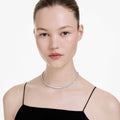 Swarovski Matrix necklace Baguette cut, White, Rhodium plated