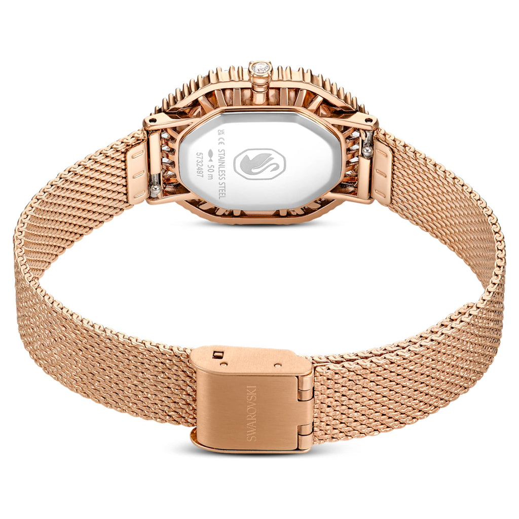 Swarovski Matrix octagon watch Metal bracelet, Rose gold tone, Rose gold-tone finish
