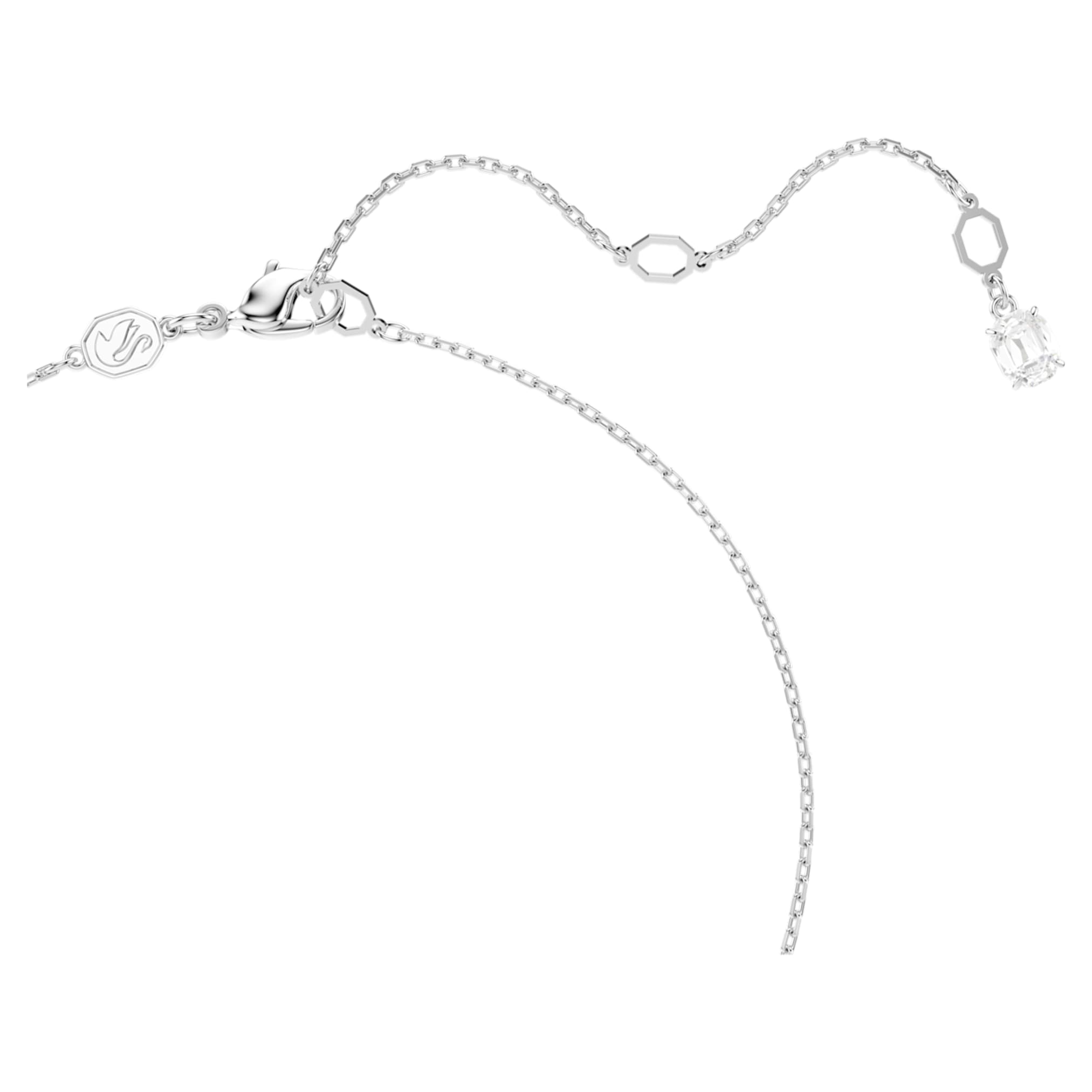 Swarovski Matrix pendant Crystal pearl, Round cut, White, Rhodium plated