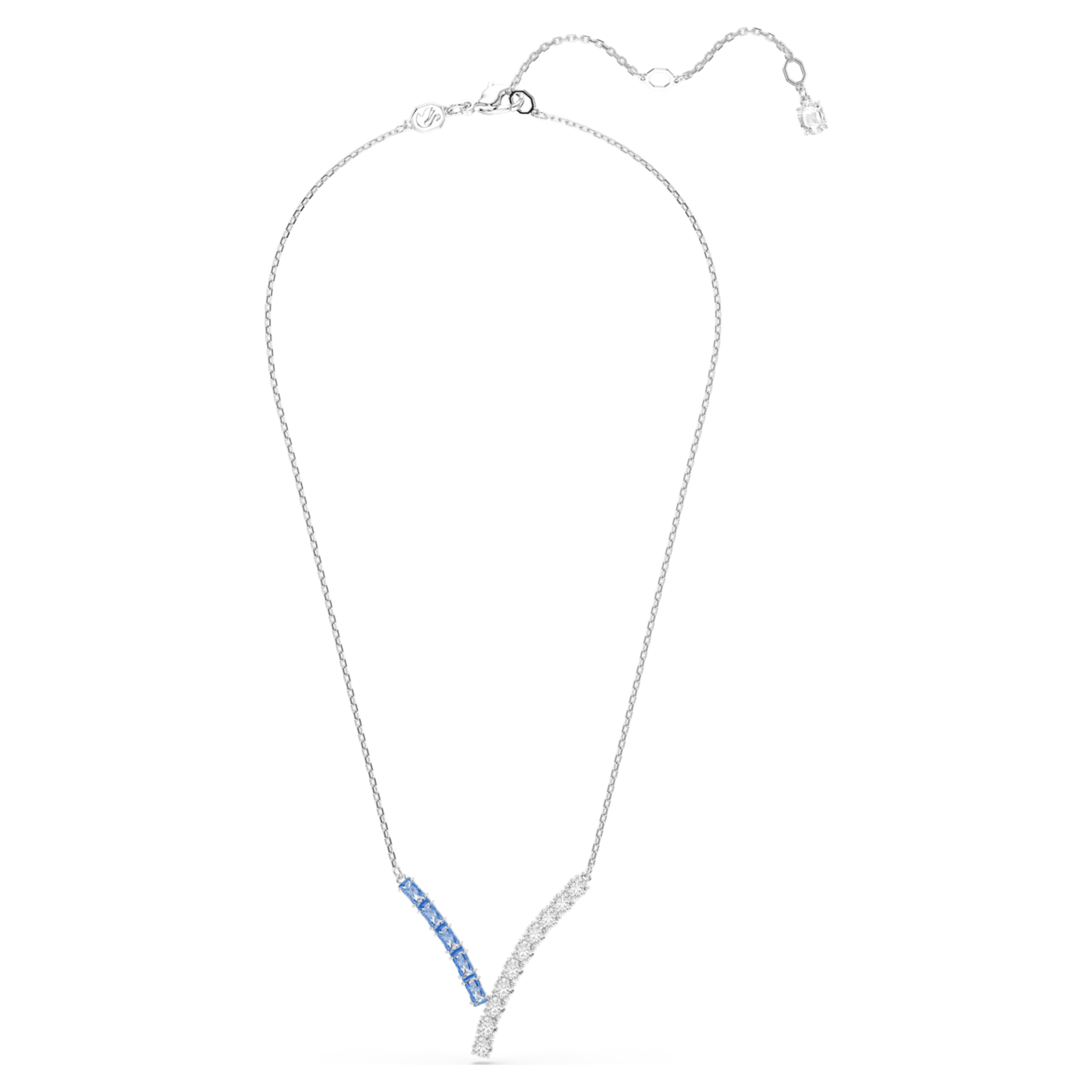 Swarovski Matrix pendant Mixed cuts, Blue, Rhodium plated