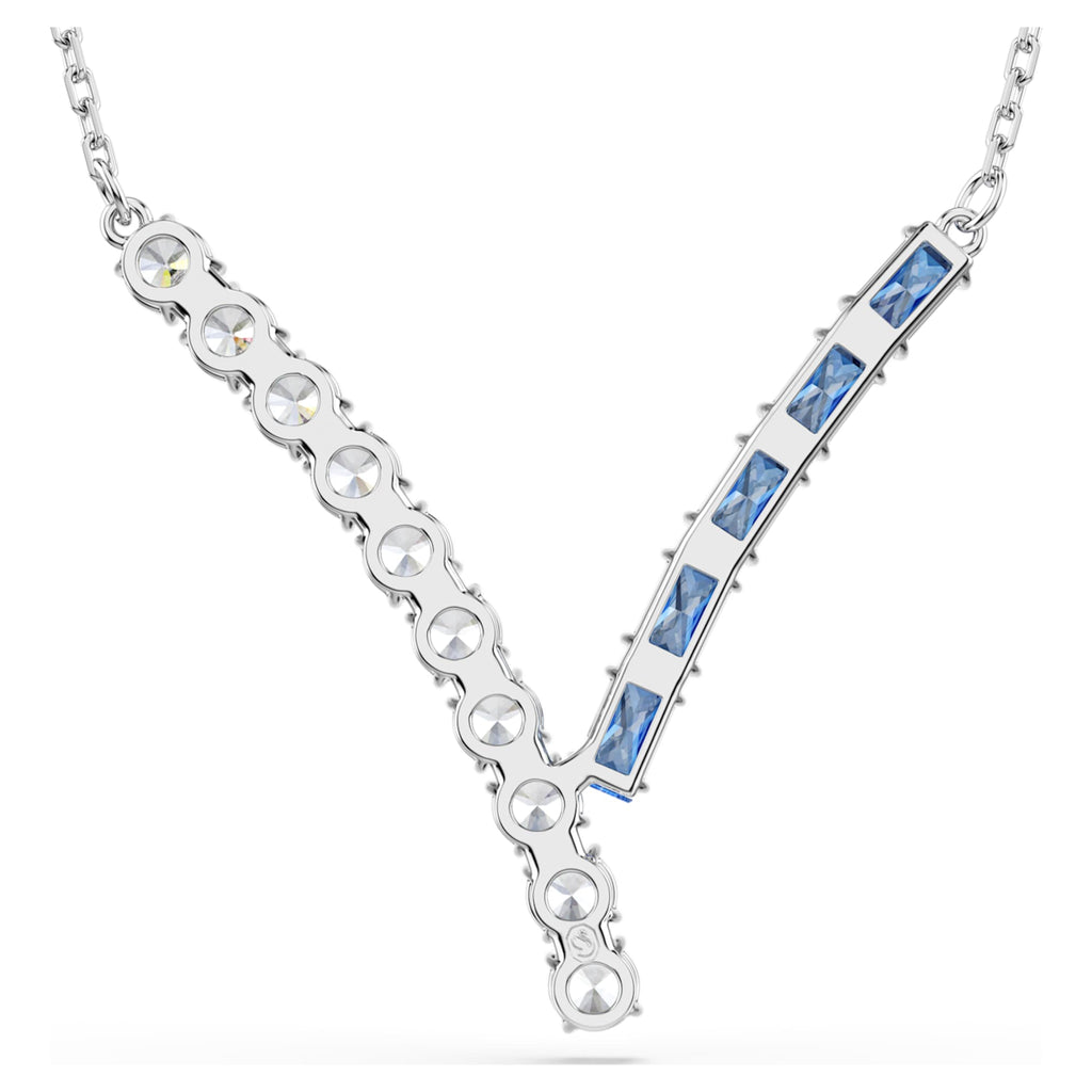 Swarovski Matrix pendant Mixed cuts, Blue, Rhodium plated