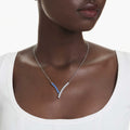 Swarovski Matrix pendant Mixed cuts, Blue, Rhodium plated