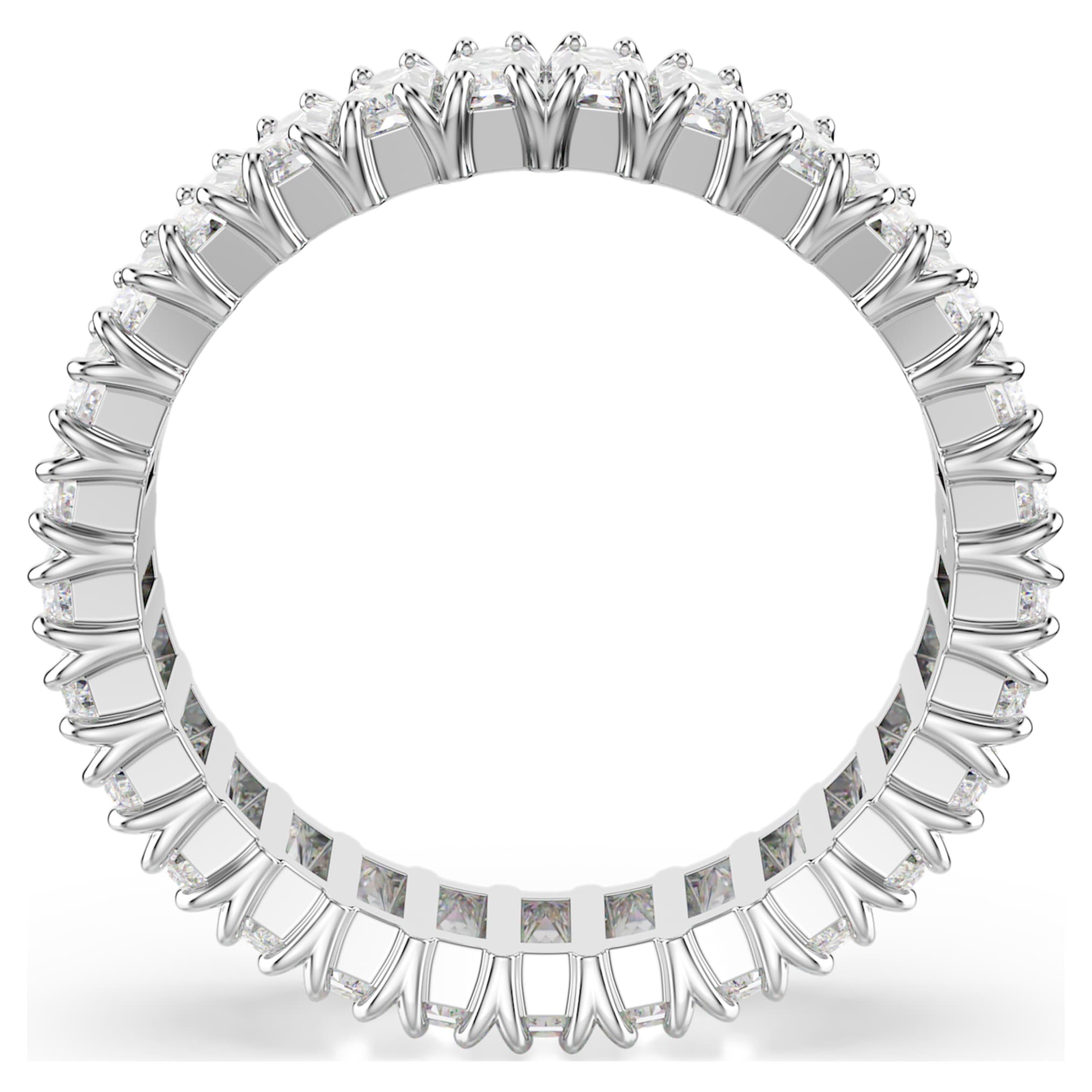 Swarovski Matrix ring Baguette cut, White, Silver-tone finish