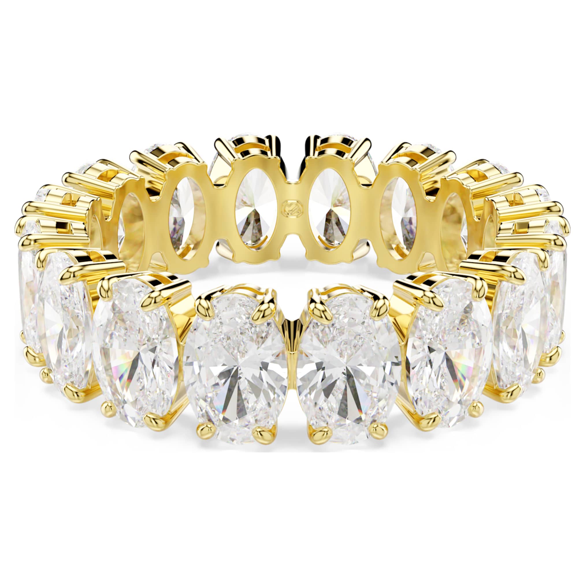 Swarovski Matrix ring Oval cut, White, 18K gold finish