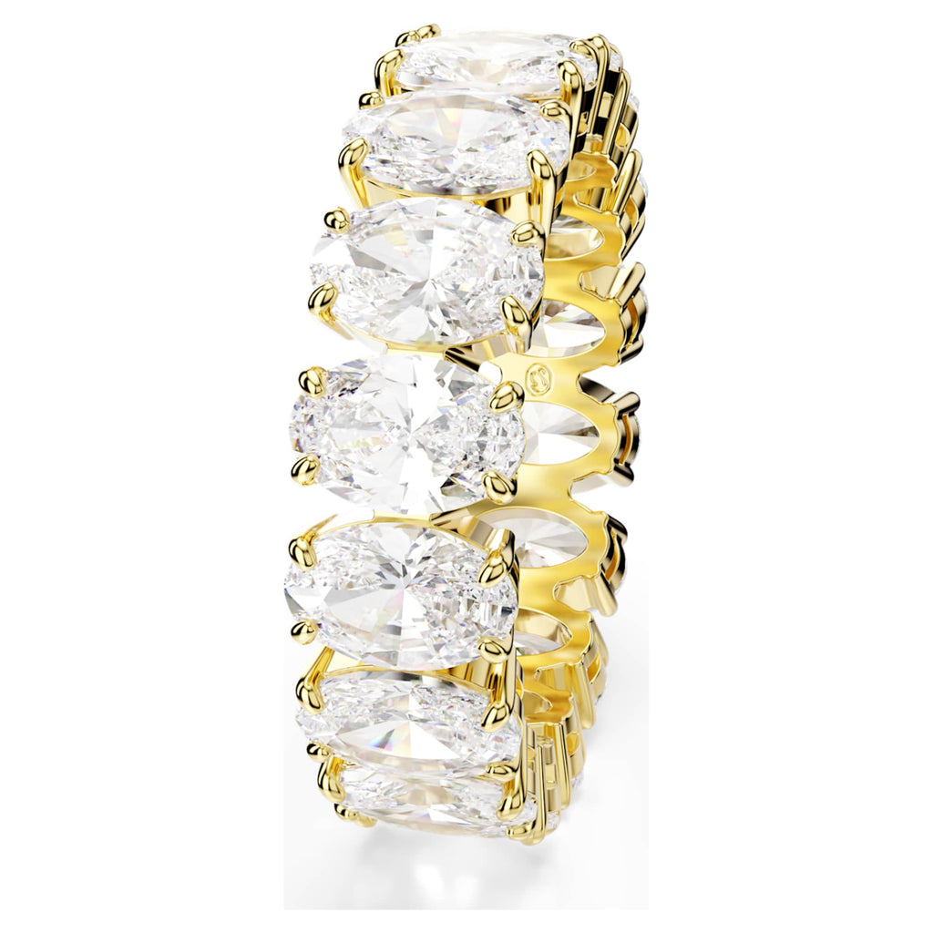 Swarovski Matrix ring Oval cut, White, 18K gold finish