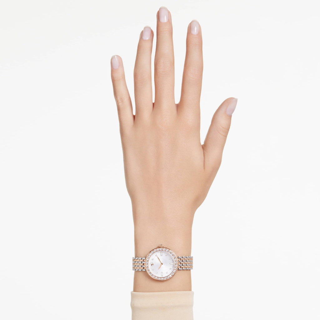 Swarovski Matrix tennis 7-link watch Swiss Made, Metal bracelet, Silver tone, Stainless steel