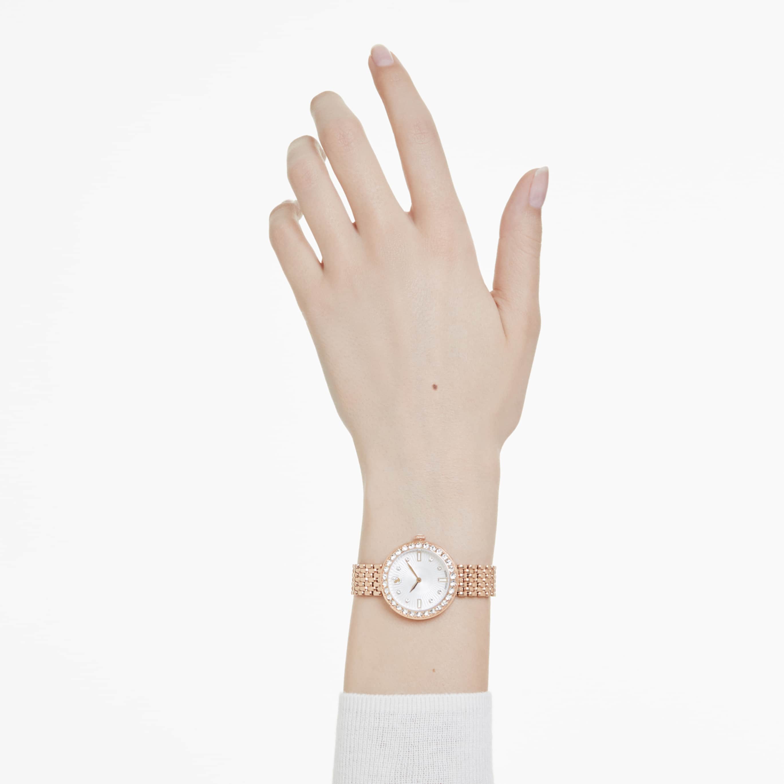 Swarovski Matrix tennis 7-link watch Swiss Made, Metal bracelet, Silver tone, Stainless steel