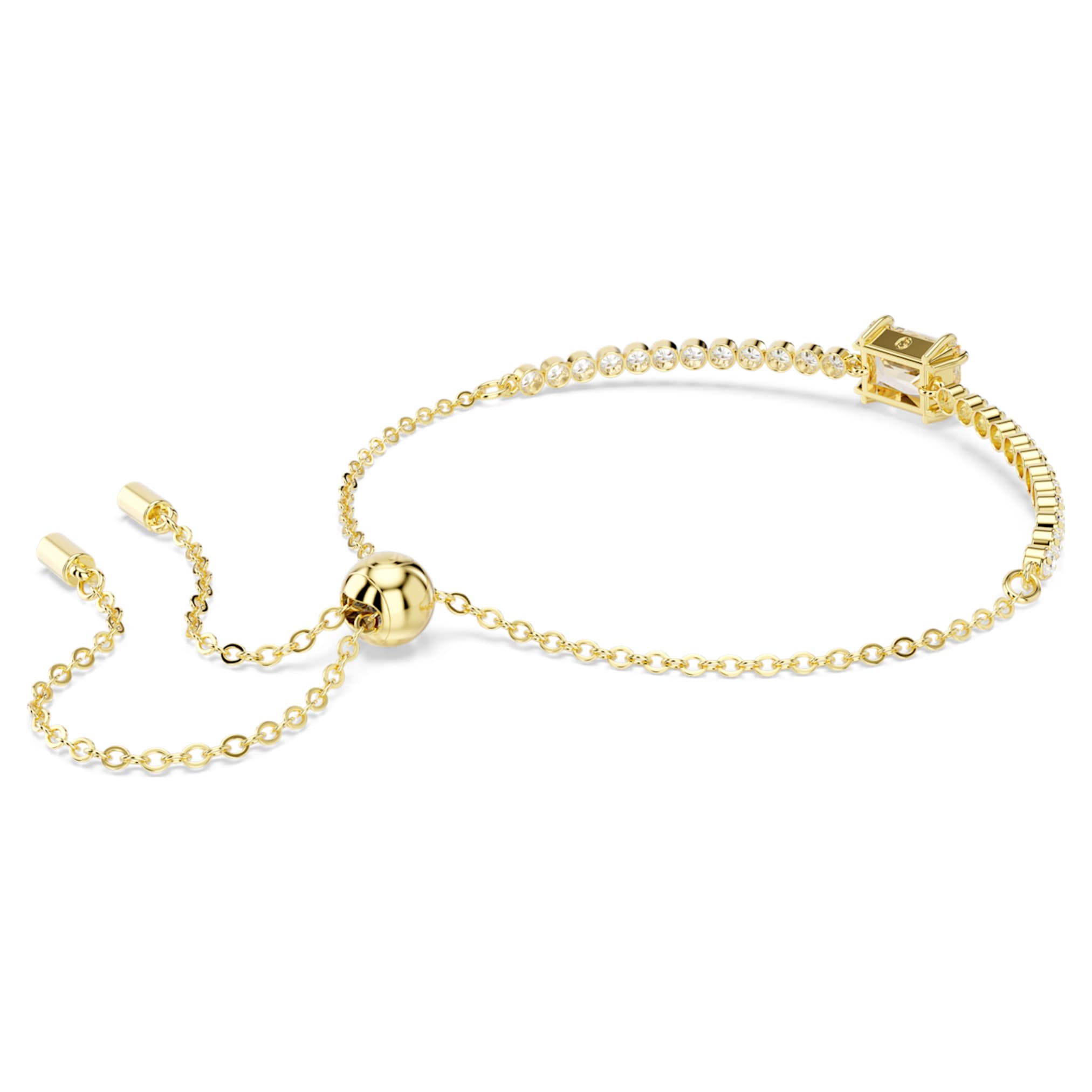 Swarovski Matrix Tennis bracelet Mixed cuts, Caramel, 18K gold finish