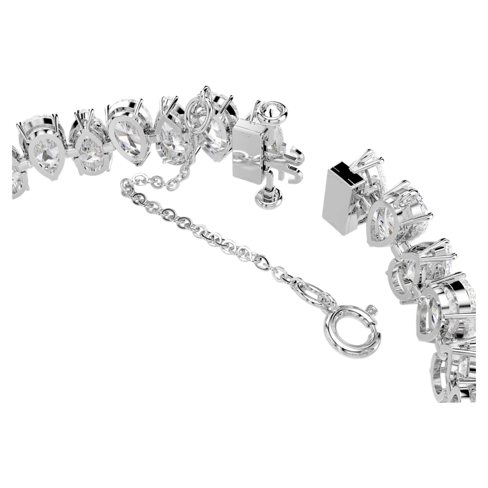 Swarovski Matrix Tennis bracelet Pear cut, White, Rhodium plated