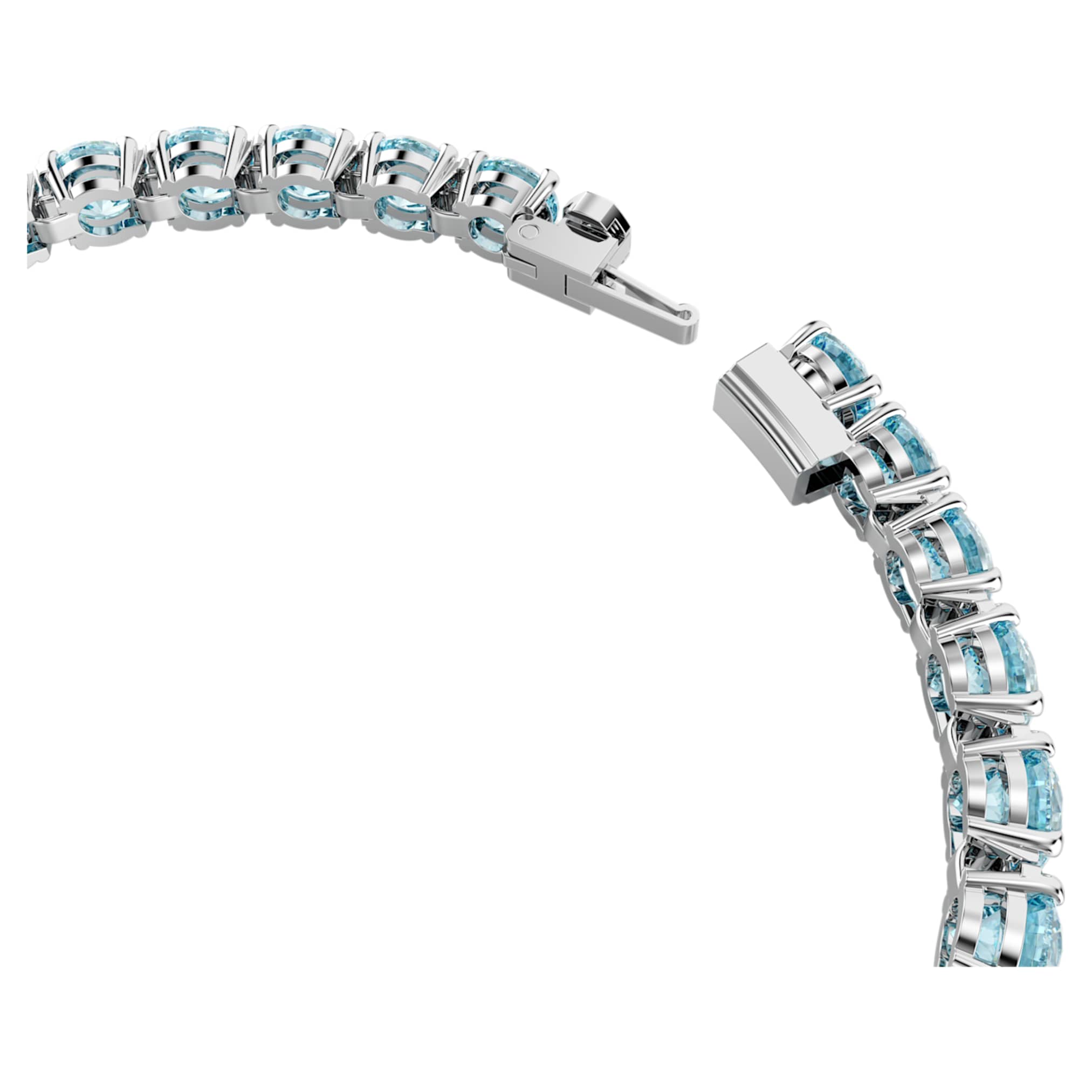 Swarovski Matrix Tennis bracelet Round cut, Blue, Rhodium plated