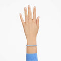 Swarovski Matrix Tennis bracelet Round cut, Blue, Rhodium plated
