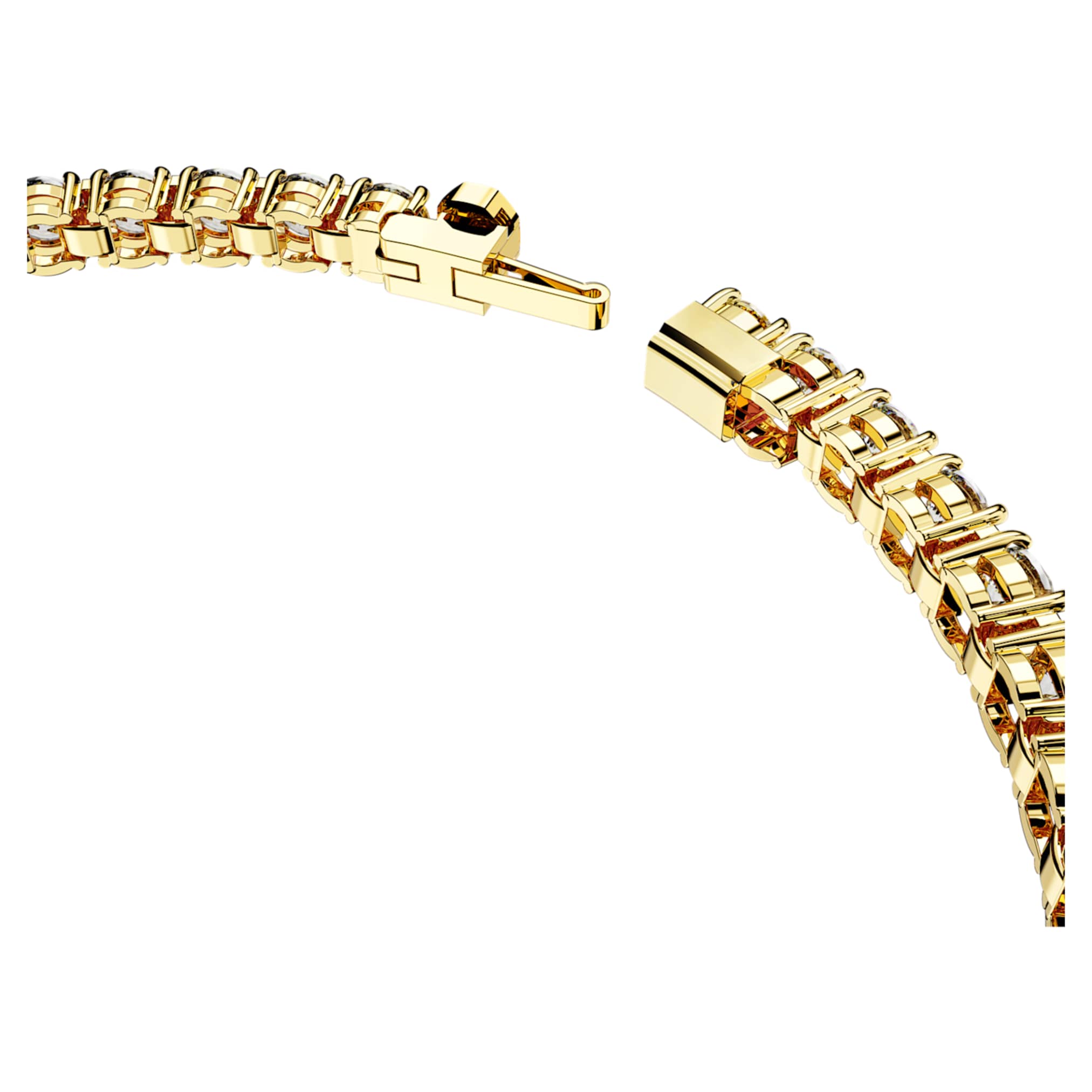 Swarovski Matrix Tennis bracelet Round cut, White, 18K gold finish