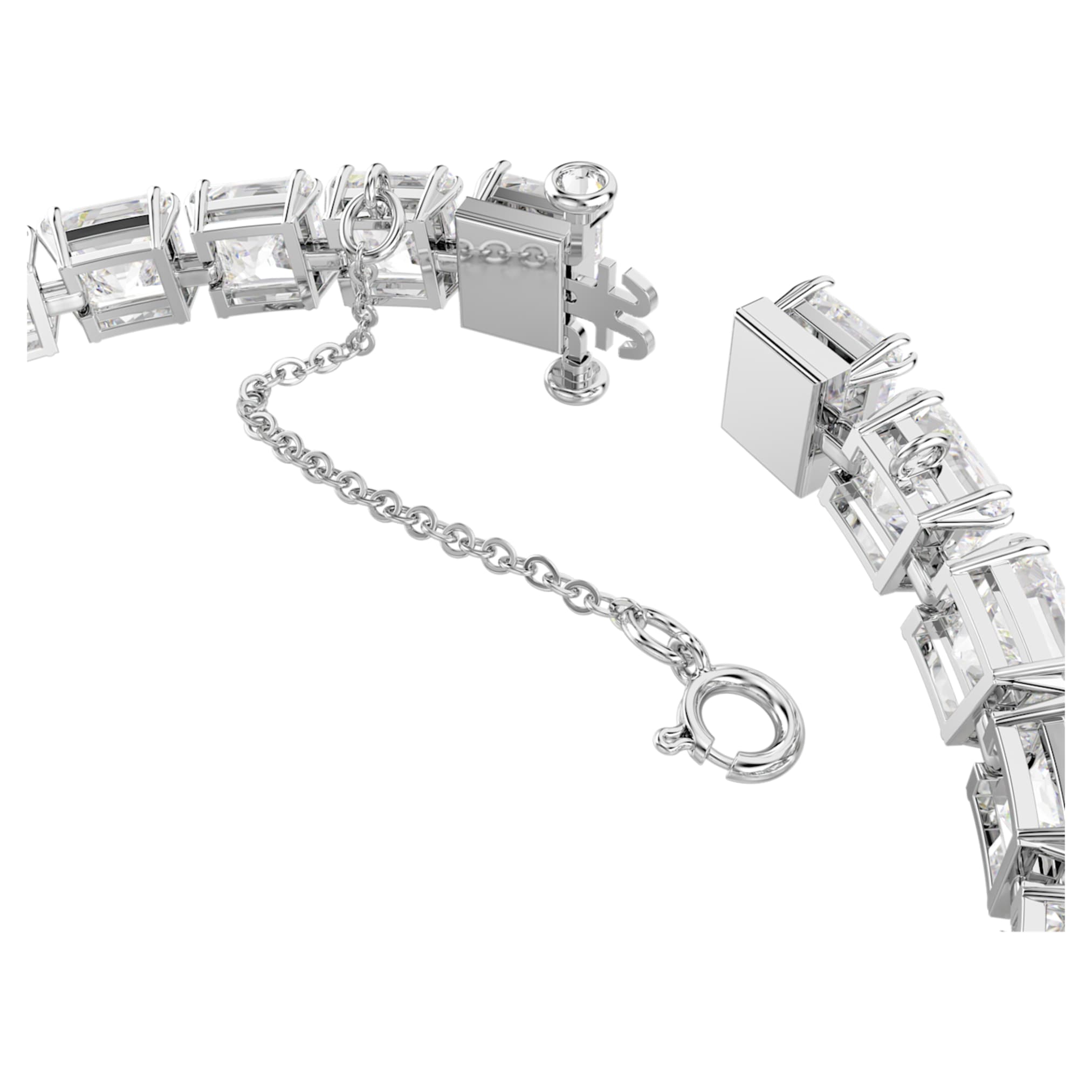 Swarovski Matrix Tennis bracelet White, Rhodium plated