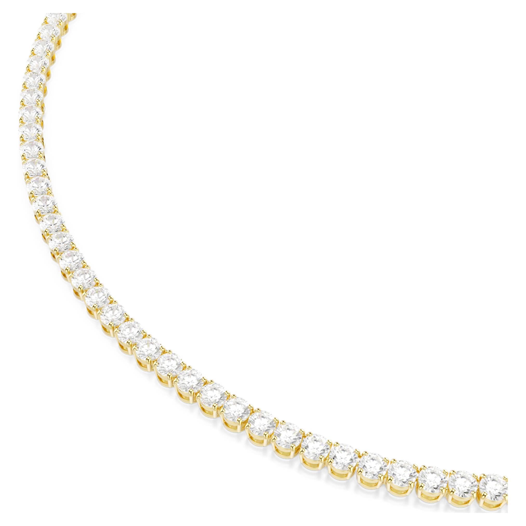 Swarovski Matrix Tennis necklace Round cut, White, 18K gold finish