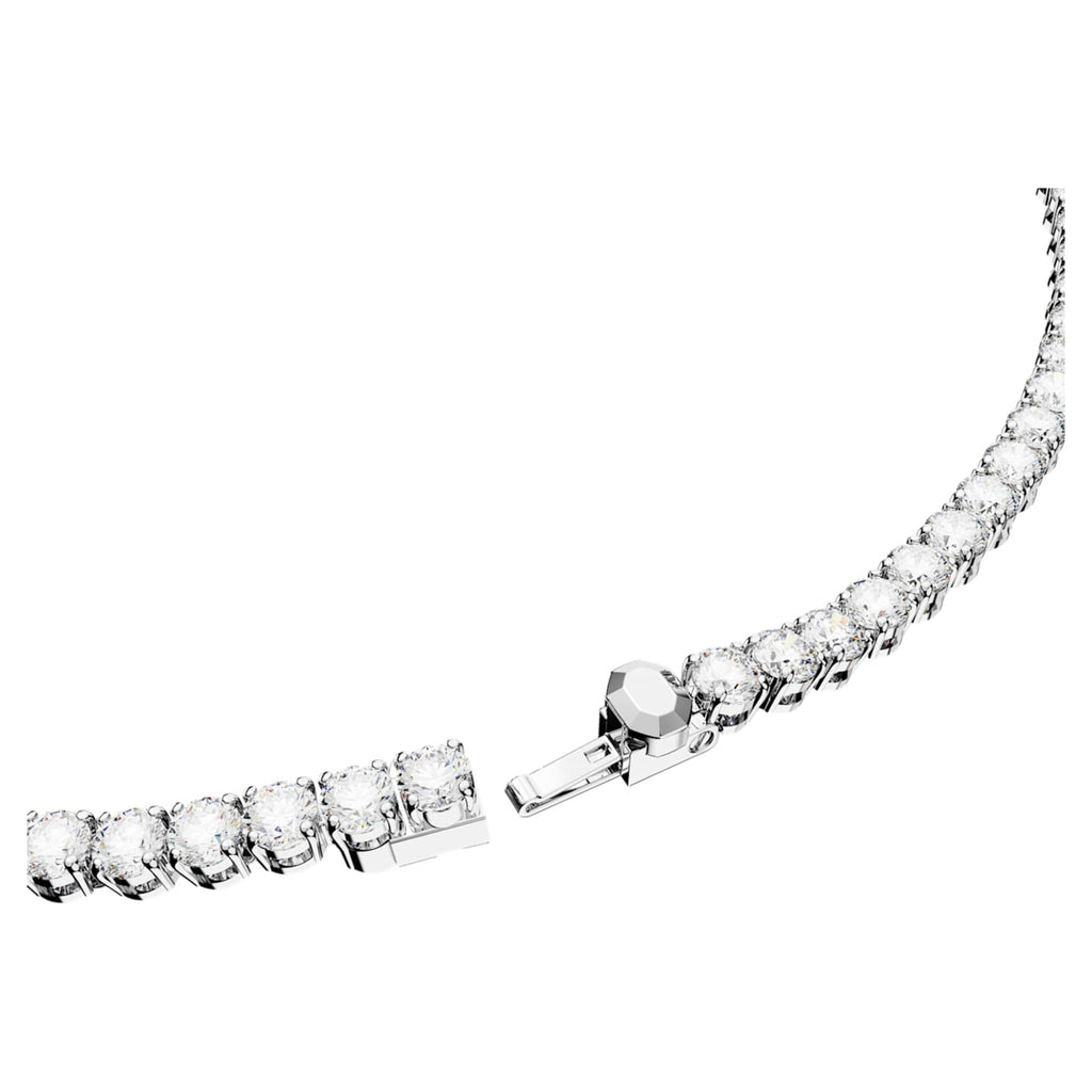 Swarovski Matrix Tennis set Round cut, White, Rhodium plated
