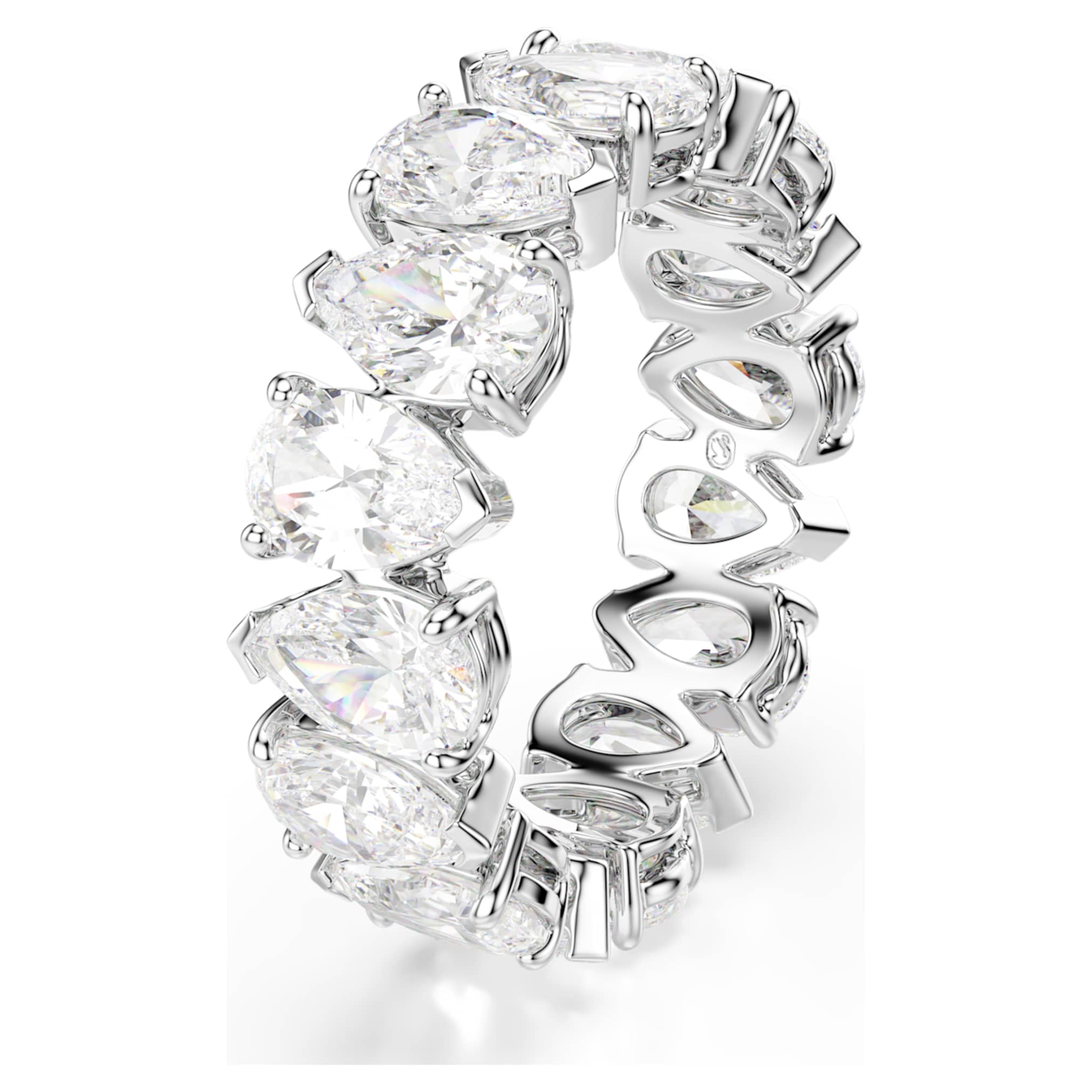 Swarovski Matrix Vittore ring Pear cut, White, Silver-tone finish