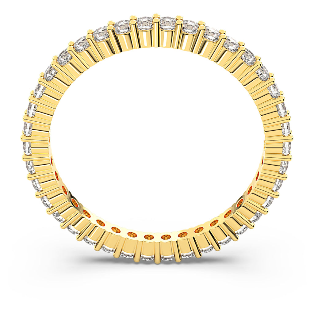 Swarovski Matrix Vittore ring Round cut, White, 18K gold finish
