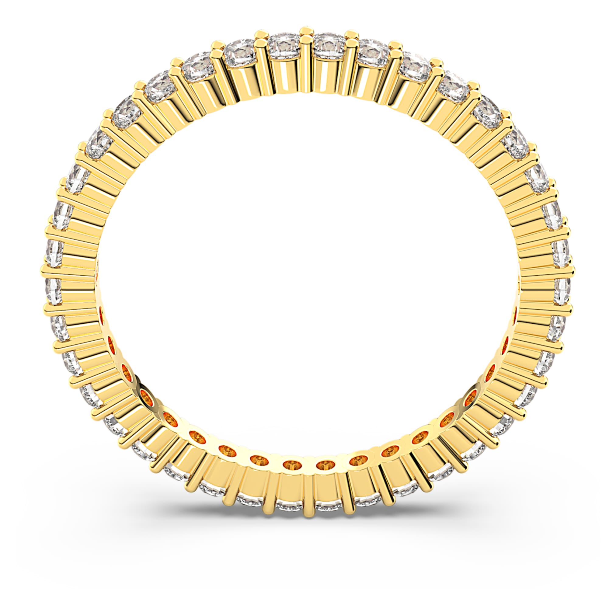 Swarovski Matrix Vittore ring Round cut, White, 18K gold finish
