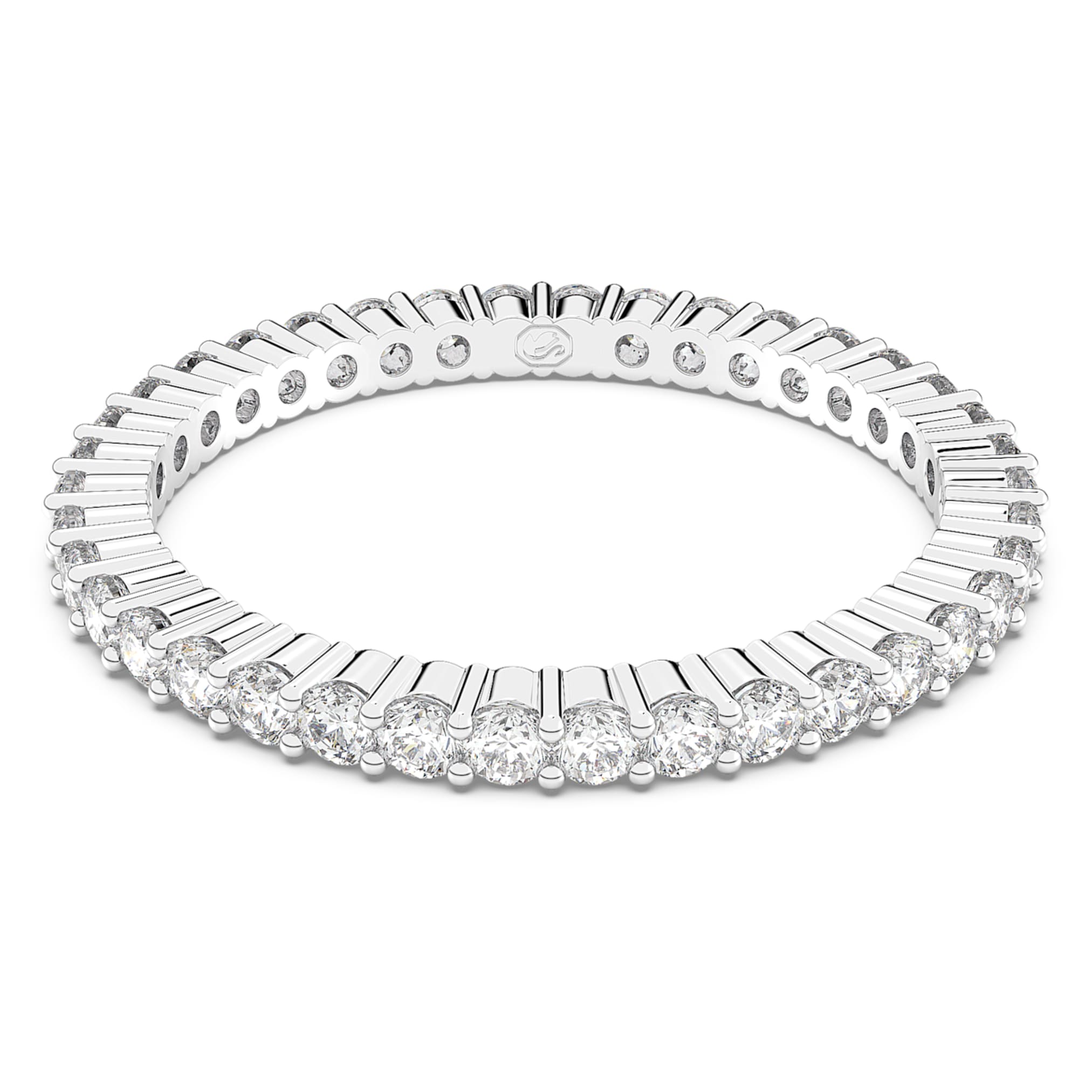 Swarovski Matrix Vittore ring Round cut, White, Silver-tone finish