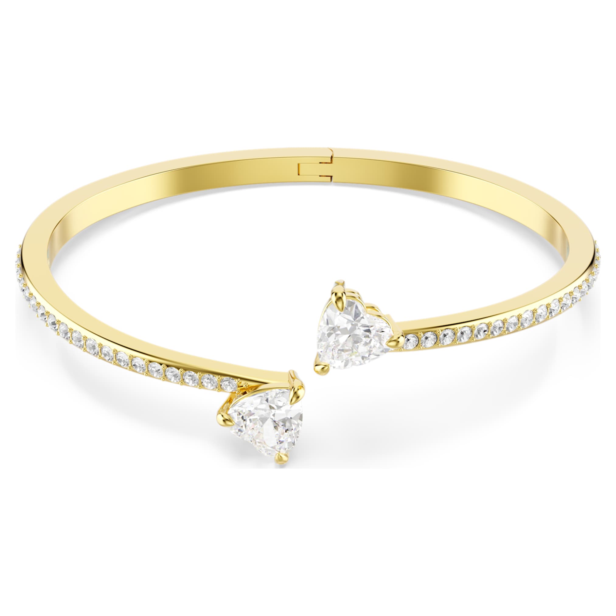 Swarovski Mesmera bangle Heart, White, 18K gold finish