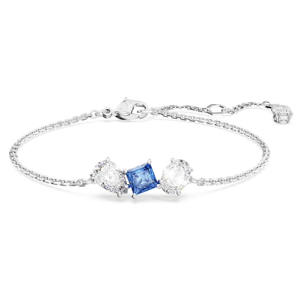Swarovski Mesmera bracelet Mixed cuts, Blue, Rhodium plated