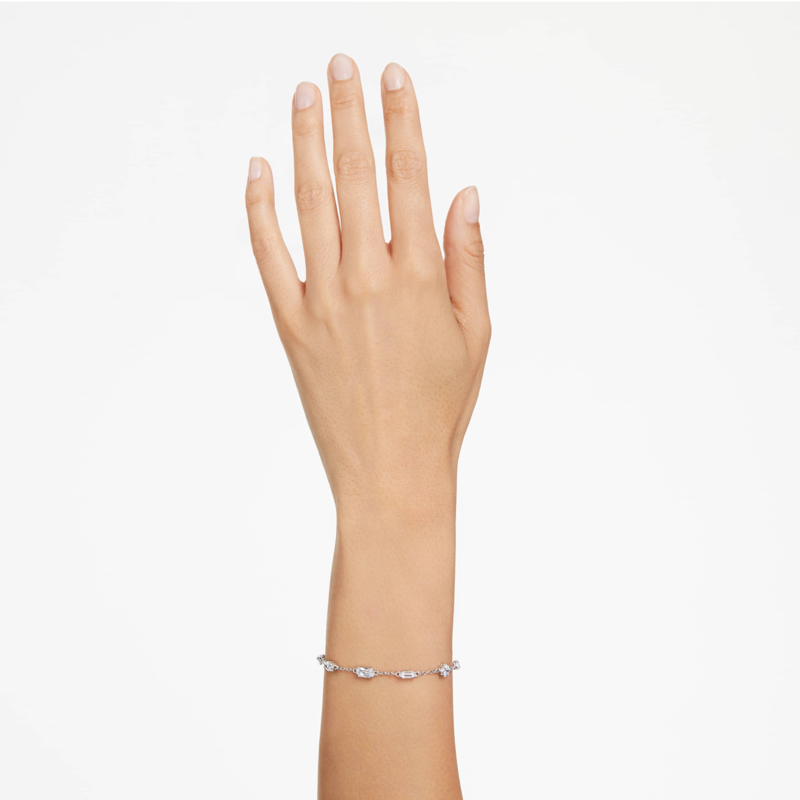 Swarovski Mesmera bracelet Mixed cuts, Scattered design, White, Rhodium plated