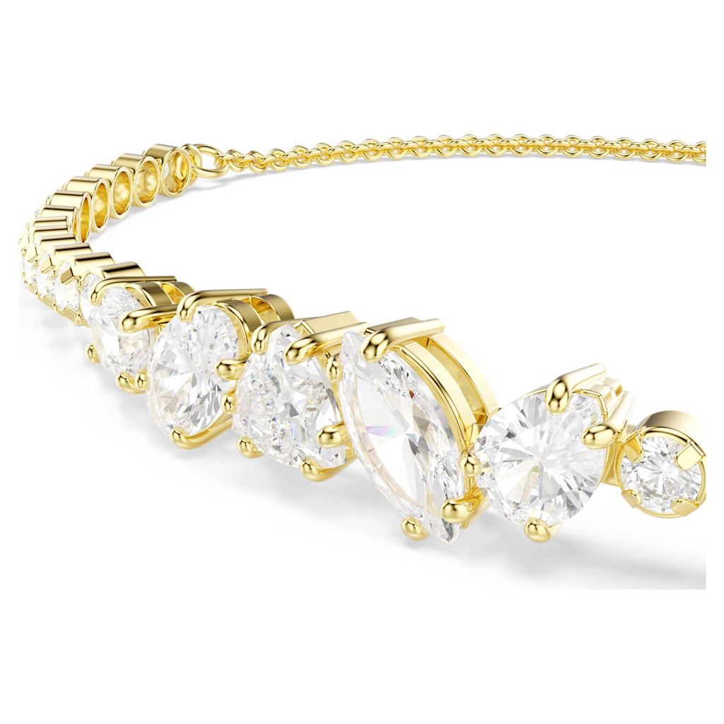 Swarovski Mesmera bracelet Mixed cuts, White, 18K gold finish