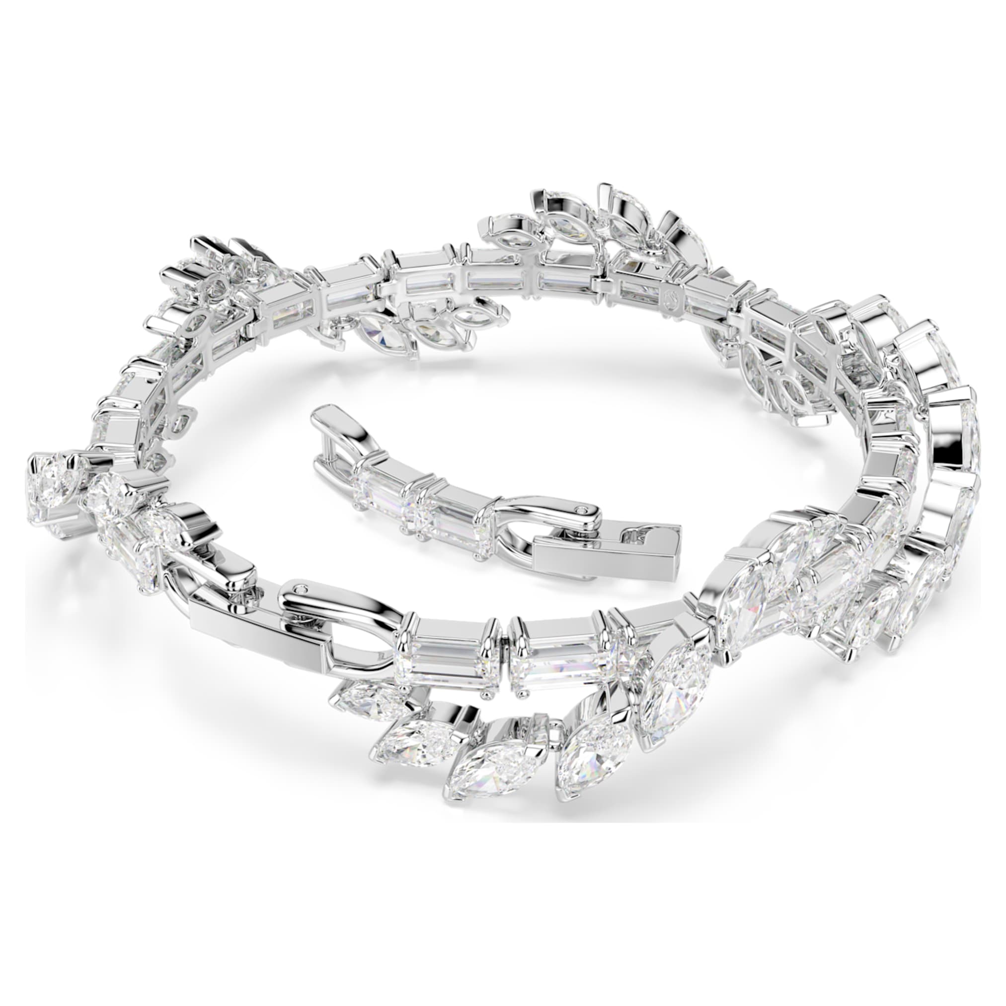 Swarovski Mesmera bracelet Mixed cuts, White, Rhodium plated