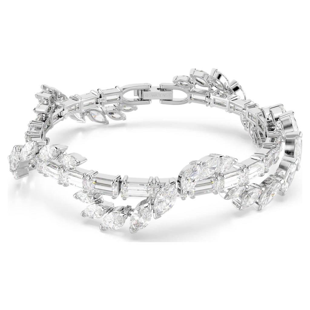 Swarovski Mesmera bracelet Mixed cuts, White, Rhodium plated