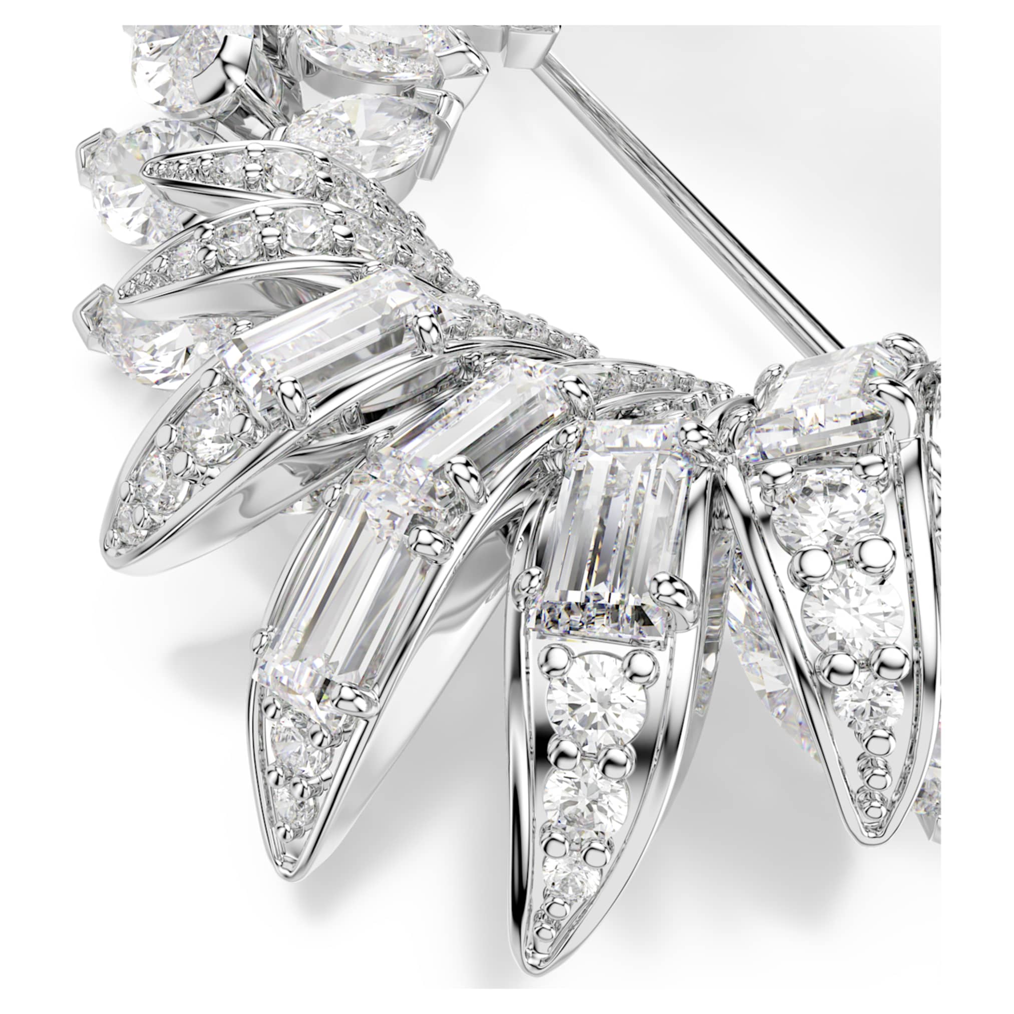 Swarovski Mesmera brooch Marquise cut, White, Rhodium plated